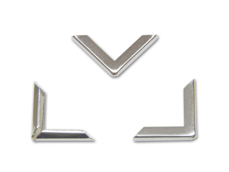 be_n_ps22_3-5 Buchecken, vernickelt, 22 x 22 mm, Fassung 3,5 mm