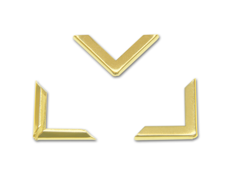 be_g_ps22_3-5 Buchecken, vermessingt, 22 x 22 mm, Fassung 3,5 mm