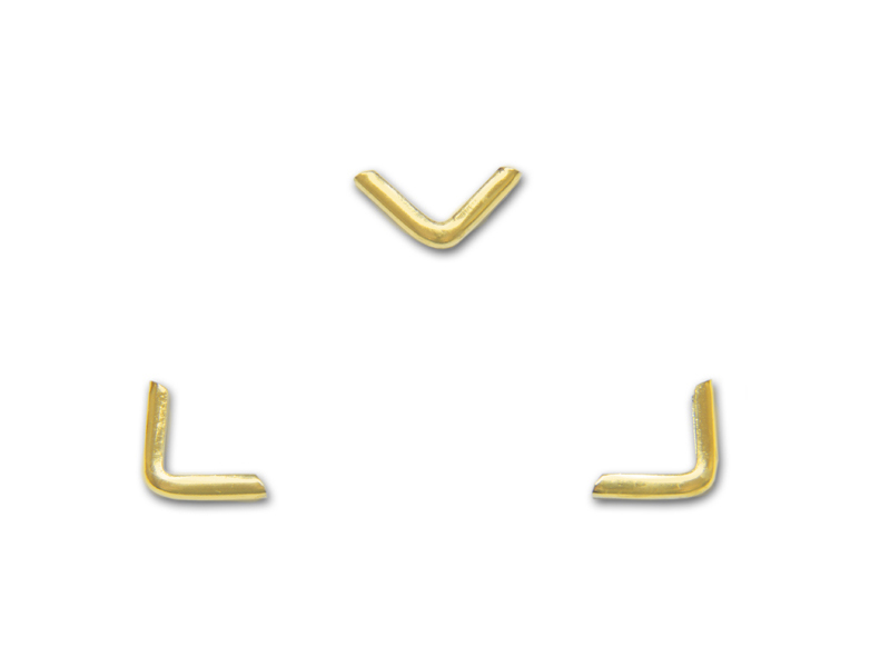 be_g_c10_1-5 Buchecken, vermessingt, 10 x 10 mm, Fassung 1,5 mm