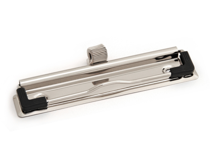 dbkm_120_sh_g Drahtbügelklemmmechanik 120 mm breit, mit Stifthalter + Gummiecken