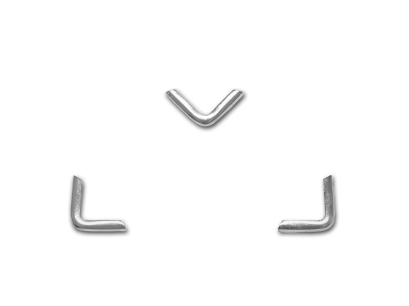 be_n_c10_1-5 Buchecken, vernickelt, 10 x 10 mm, Fassung 1,5 mm
