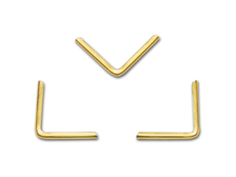 be_g_c22_1-5 Buchecken, vermessingt, 22 x 22 mm, Fassung 1,5 mm